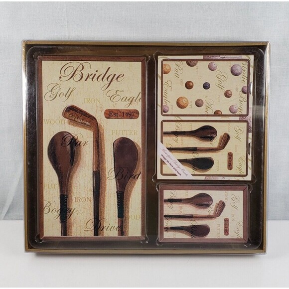 LAUREL LINK Bridge PLAYING CARDS DOUBLE DECK TEE TIME GOLF THEME NEW SEALED - Picture 2 of 16